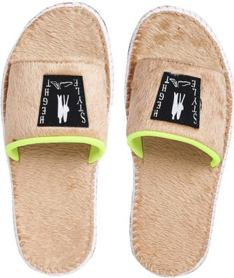 STYLE HEIGHT Men Slides(Tan , 9)