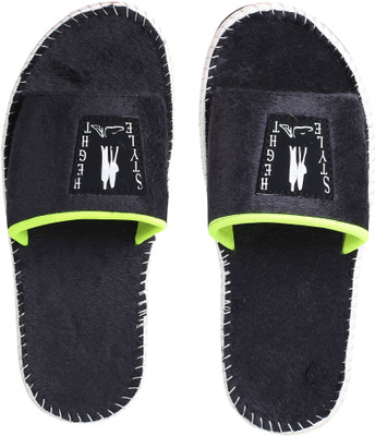 STYLE HEIGHT Men Slides(Black , 10)