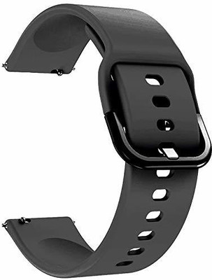 valente Premium Silicone Buckle 22 mm Watch Strap Compatible with Colorfit Pro 3 Smart Watch Strap(Black)