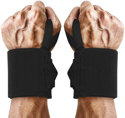 DreamPalace India Weight Lifting Wrist Support (Pack of 2) Wrist Support(Black)