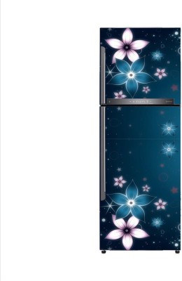 Decor studio 60 cm abstract decorative pink flower vinyl Fridge cover wallpaper poster adhesive vinyl sticker fridge wrap decorative sticker (pvc vinyl covering area 60cm X 160cm ) Reusable Sticker(Pack of 1)