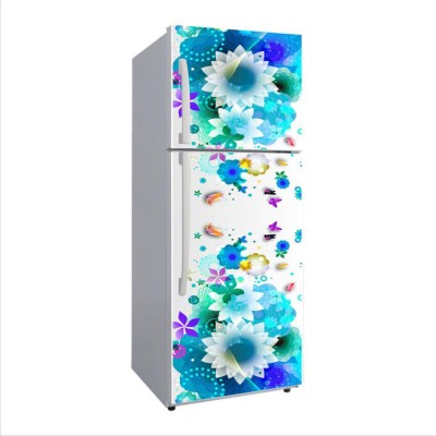 Shree Decor 60 cm Decorative ColorFul Flowers Butterflyes Shade Design 3D Extra Large Abstract Wall Fridge Sticker(pvc vinyl) Self Adhesive Sticker(Pack of 1)