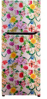 Psychedelic Collection 60 cm abstract colourfull flower fridge cover wallpaper poster Adhesive Vinyl sticker fridge wrap decorative sticker (pvc vinyl covering area 60cm X 160cm ) Self Adhesive Sticker(Pack of 1)