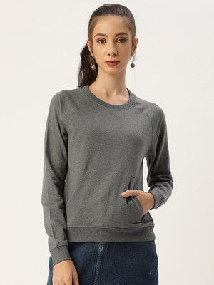 ARISE Full Sleeve Solid Women Sweatshirt