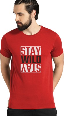 ADRO Typography Men Round Neck Red T-Shirt