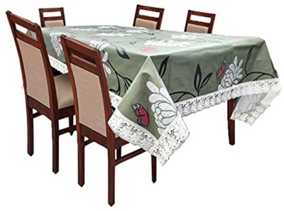 ZITIN Floral 6 Seater Table Cover(Green, PVC)