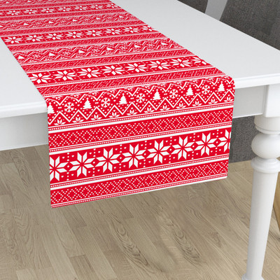 Feather Green Multicolor 140 cm Table Runner(Cotton)