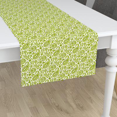 Feather Green Multicolor 140 cm Table Runner(Cotton)