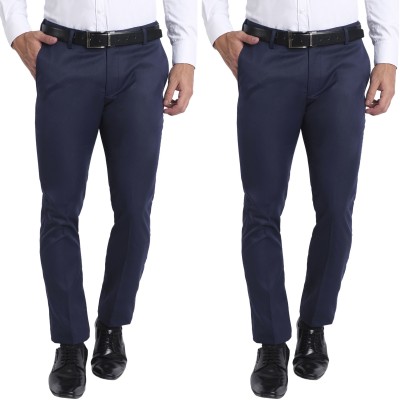 VURSO Slim Fit Men Dark Blue Trousers