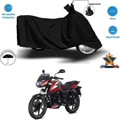 SIDOCYKON Waterproof Two Wheeler Cover for Universal For Bike(Pulsar 180 BS6, Black)