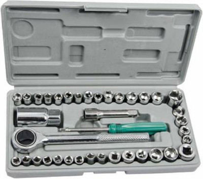 BADSHAH AND KHALIFA 40 PCS Combination Socket Wrench Set AA-74, Wrench Tool Kit and Screwdriver set 40 in 1 Pcs Wrench Tool Kit & Screwdriver and Socket Set Tool 1pc Single Sided Socket Wrench(Pack of 40)