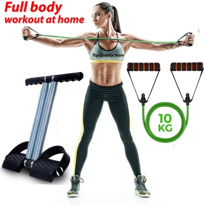 Top Quality Store Fitness Combo Single Spring Tummy Trimmer With Single Toning Tube Ab Exerciser(Multicolor)