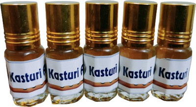 kah attar KASTURI ATTAR (A PACK OF 5 BOTTLES @ 3ML EACH) Floral Attar(Natural)