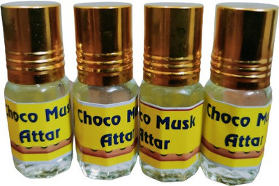 kah attar CHOCO MUSK ATTAR (A PACK OF 4 BOTTLES @ 3ML EACH) Floral Attar(Natural)
