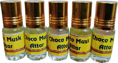 Gladify CHOCO MUSK ATTAR (A PACK OF 5 BOTTLES @ 3ML EACH) Floral Attar(Natural)