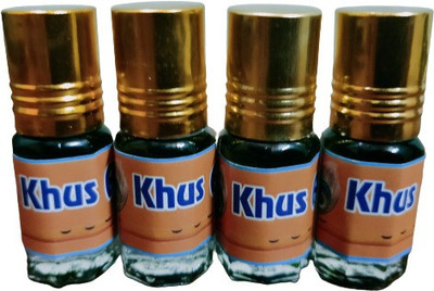 Gladify KHUS ATTAR (A PACK OF 4 BOTTLES @ 3ML EACH) Floral Attar(Natural)