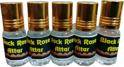 kah attar BLACK ROSE ATTAR (A PACK OF 5 BOTTLES @ 3ML EACH) Floral Attar(Natural)