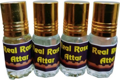 kah attar REAL ROSE ATTAR (A PACK OF 4 BOTTLES @ 3ML EACH) Floral Attar(Natural)