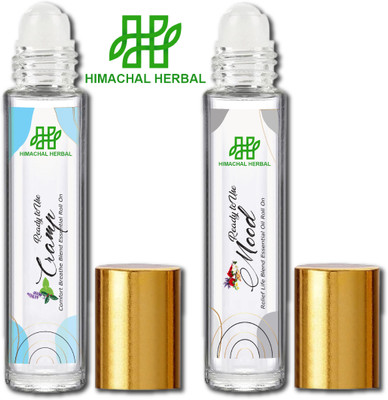 Himachal Herbal Essential Oil Blend Roll on Combo For Cramp + Mood(6 ml)