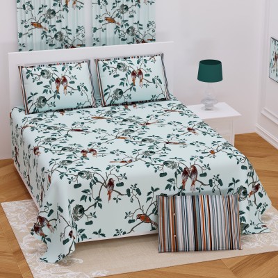 Bombay Spreads 300 TC Cotton King Floral Flat Bedsheet(Pack of 1, Multicolor)