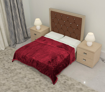 rakhi home décor Floral Single Mink Blanket for  Heavy Winter(Microfiber, Maroon)