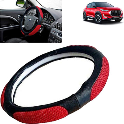 Rhtdm Steering Cover For Nissan Universal For Car(Black, Red, Leatherite)