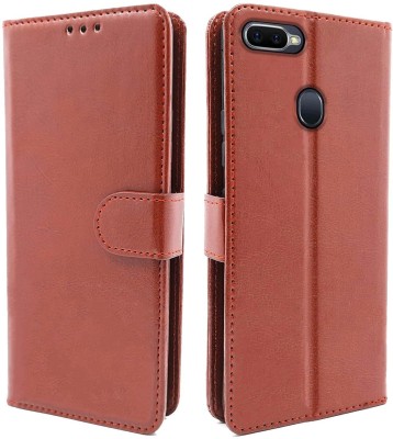 Juberous Flip Cover for Oppo F9, OPPO F9 Pro, Oppo A5, Oppo A5s, Oppo A7, Oppo A11k, Oppo A12, Realme 2, Realme 2 Pro, Realme U1(Brown, Cases with Holder, Pack of: 1)