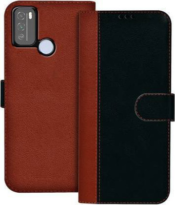 Mycos Flip Cover for Micromax IN 1B(Black, Brown, Camera Bump Protector, Pack of: 1)