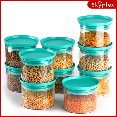 Skyplex Plastic Grocery Container  - 500 ml(Pack of 10, Blue)