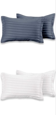 Luxury Trends Cotton Pillows Cover(Pack of 4, 45 cm*70 cm, Blue, White)