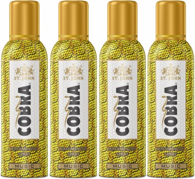 ST-JOHN No Gas Deo Music (Set of 4) Perfume Body Spray  -  For Men(400 ml, Pack of 4)
