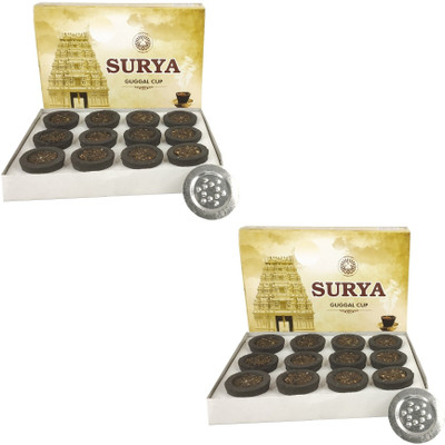 Uniqon Box Pack of 2 (12 Guggal Cups Box) Surya Scented Guggal Dhoop Cup Pure & Natural Guggul Dhoop(Pack of 2)