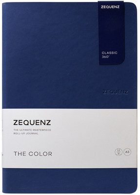 Zequenz A5 Size 14.8x21cm Color Series 80gsm Cream Coloured Paper 360 Degree Flexible A5 Notebook Squared 200 Pages(Dark Navy)