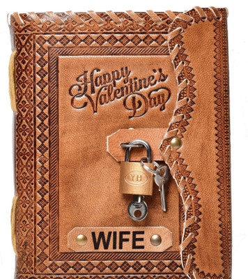 DI-KRAFT Handmade Paper Diary With Lock A5 Diary unruled 200 Pages(Brown)