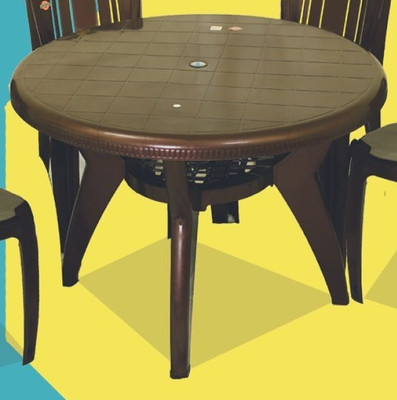 AAMROSE Plastic 4 Seater Dining Table(Finish Color - BROWN, DIY(Do-It-Yourself))