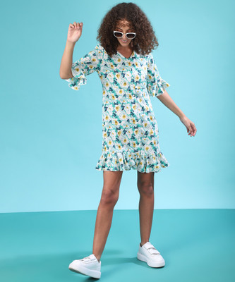 CAMPUS SUTRA Women A-line Blue Mini/Short Dress