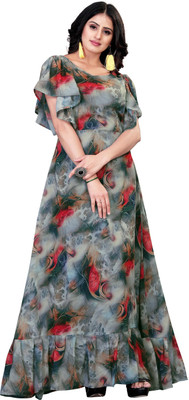 ICYNOSURE Women A-line Grey Midi/Calf Length Dress
