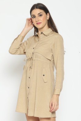 PRETTY LOVING THING Women Shirt Beige Dress