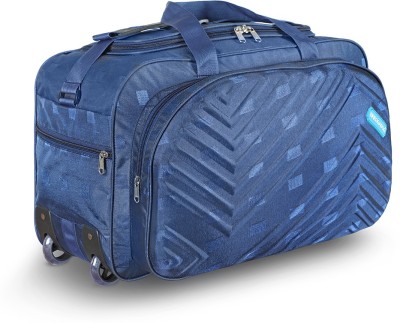 BREGGABOG (Expandable) 60L ZYPHER-NavyBlue Polyester Lightweight Cabin Size Luggage Duffle Strolley Bag Duffel With Wheels (Strolley)