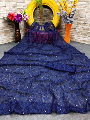 TRIGUNA Net/Lace Self Design Blouse Material