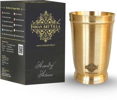 IndianArtVilla Pure Brass Classic Matt Finish Glass / Tumbler For Serveware & Drinkware Glass(250 ml, Brass)