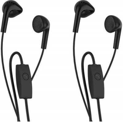 Super CRP Wired In Ear Earphones with Mic for Mobile Phones Wired Headset(Black, In the Ear)
