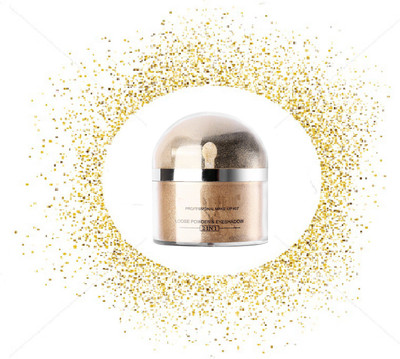 MYEONG Diamond glitter highlighter powder gold Shimmery shine With Brush  Highlighter(GOLD)