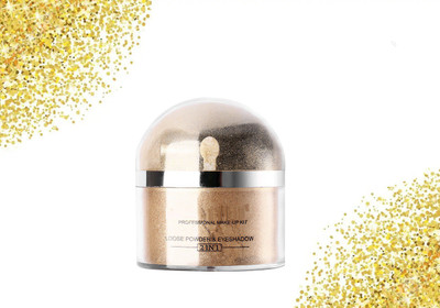 MYEONG Diamond glitter gold Shimmery shine Multi use Highlighter Powder With Brush Highlighter(GOLD)