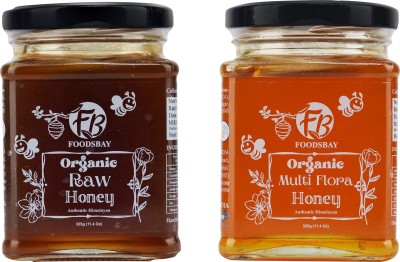 Foodsbay Organic Honey Combo Raw & Multi Flora Himalayan Organic Honey(2 x 325 g)