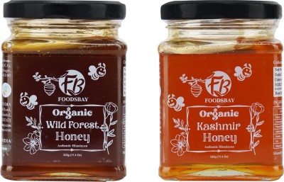 Foodsbay Organic Wild Forest & Kashmir Honey combo Pure & Natural Honey Himalayan(2 x 325 g)