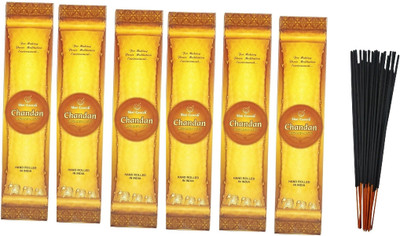 Stylewell Box Pack of 6 (15 Sticks Each Box) Chandan Premium Agarbattis Incense Sticks Sandal(15 Units, Set of 6)