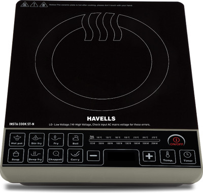 HAVELLS 2000 W Induction Cooktop Push Button(Black, Grey, GHCICDNK200)