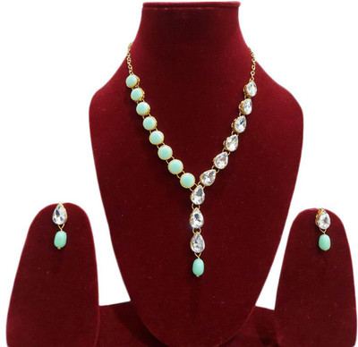 Varniraj enterprise Alloy Gold-plated Green Jewellery Set(Pack of 1)