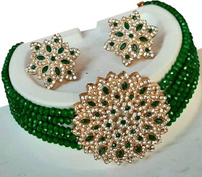 HARITA Brass Gold-plated Green, Gold Jewellery Set(Pack of 1)